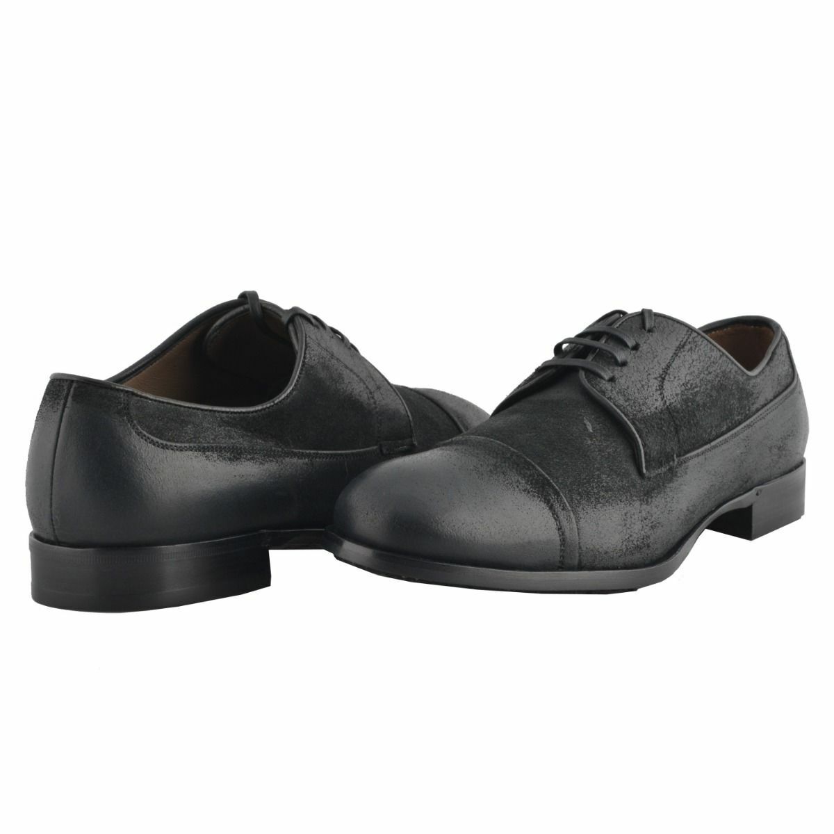 Dolce & Gabbana Black Leather Men Lace Up Oxfords Size 7.5 Dolce & Gabbana Men main image 3