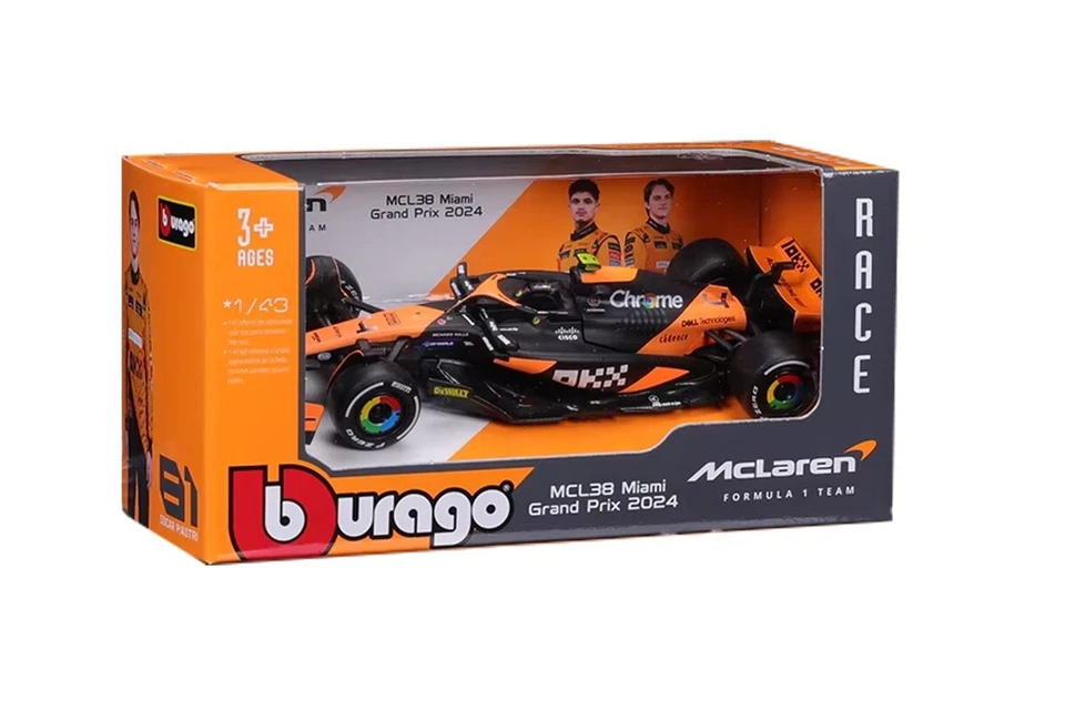 Modellino Mclaren Lando Norris #4 MCL38 Scala 1/43 Burago - Immagine 2 di 2