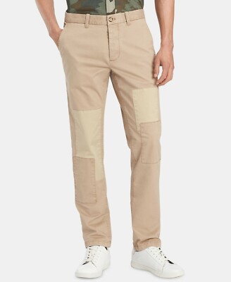 Tommy Hilfiger Men's Vintage Khaki Brew Patch TH Flex Custom Fit Chino  Pants