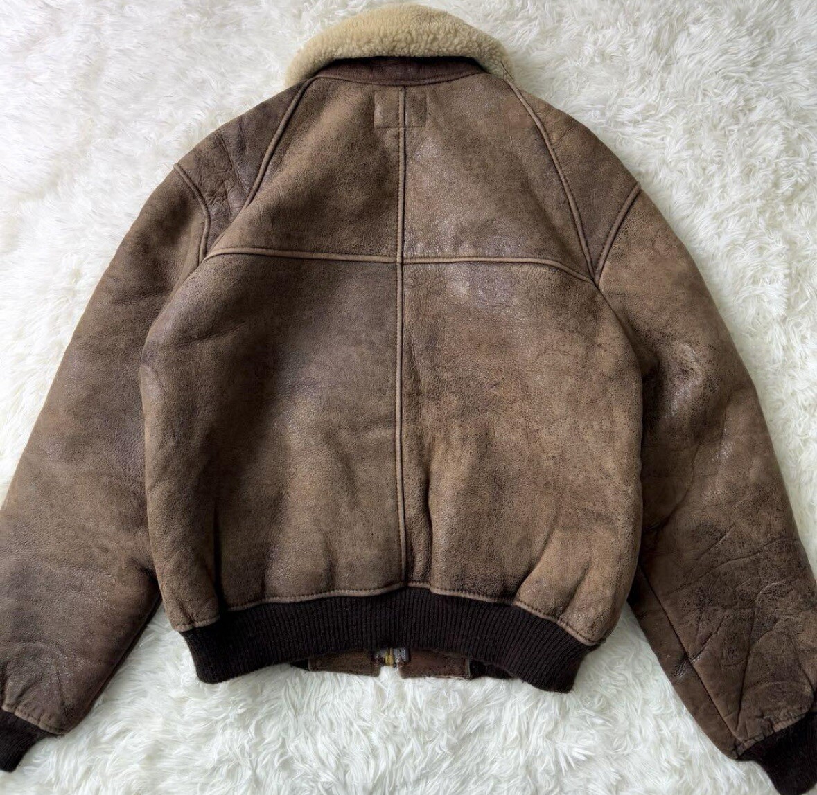 Schott Type B-6 Flight Mouton Bomber Leather Jacket Brown Schott Type B-6 Flight Mouton Bomber Leather Jacket Brown