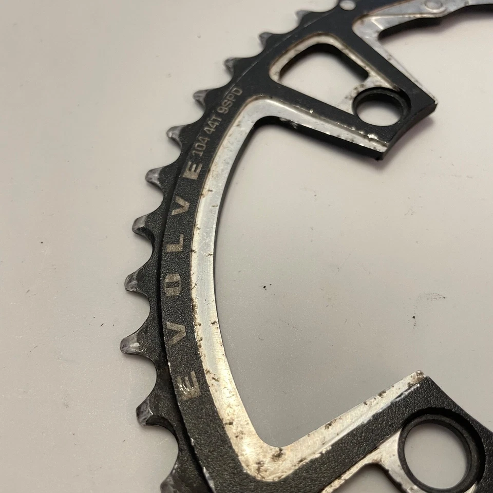 Anillo de cadena Race Face 44T Tooth Evolve 9 velocidades 104BCD negro MTB 4 pernos Foto 3 de 3