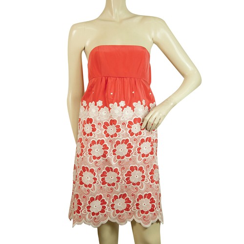 White Floral Strapless Mini Dress size 