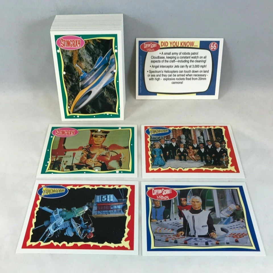 Gerry Anderson TRADE CARDS x 4 Sets THUNDERBIRDS JOE 90 STINGRAY CAPT SCARLET - Image 2 of 4