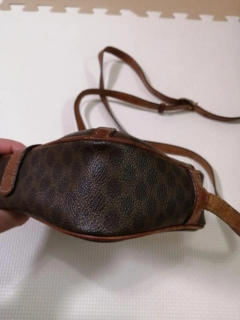 Borsa a tracolla CELINE Macadam Triomphe PVC pelle vintage USATA originale #S2068