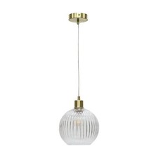 Modern Ribbed Chrome Nickel Brass Black Ceiling Light Kitchen Dining Pendant