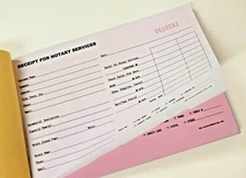 Receipt for Notary Services Book 50 x 2-ply Duplicate Pink/White Public