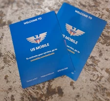 US MOBILE Prepaid SIM Card 2-Pack Lot Phone Plans From 10/Month