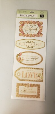 K&Company Embossed Sticker Sheet ~ Brenda Walton....Amelia Journal Tags
