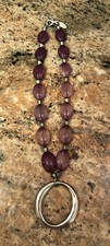 New York Company Pendant Necklace Purple Translucent Stones