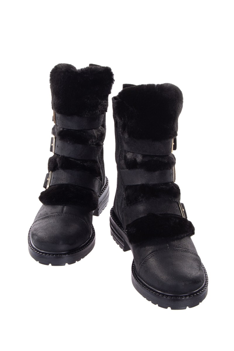 靴 cross design fur boots 25cm cross design fur boots 25cm