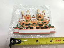 Reindeer Family of 5 Personalized YOURSELF Christmas Ornament