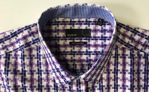 Quieti Button Down Long Sleeve Shirt Blue White Purple Men’s Size XL - Picture 2 of 8