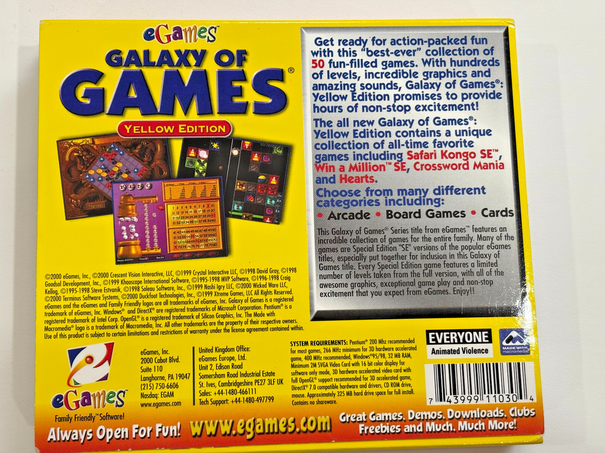 Galaxy of Games: Yellow Edition (PC, 2000) for sale online | eBay