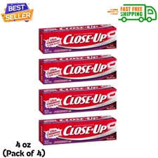 Close-Up Fluoride Toothpaste, Freshening Red Gel 4 oz (Pack of 4) ...