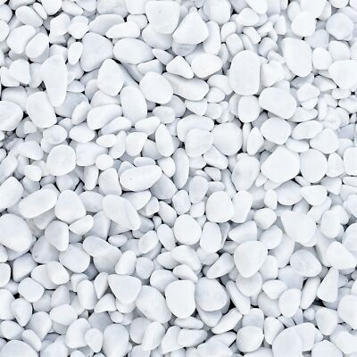 MARBLES 7-15mm. 500g. Marmor, Marmorkies, Dekosteine weiße Steine gerundet WEISS