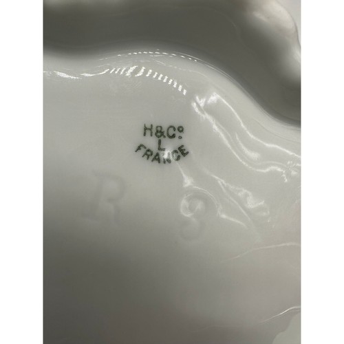 Antique Covered Dish Serving Vegetables Oval Limoges France H&C L Mint Green - Picture 7 of 10