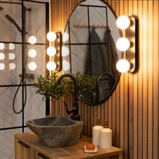 Image of 3 Way Hollywood Wall Light Bathroom Lights Glass Shades Make Up Dressing Table