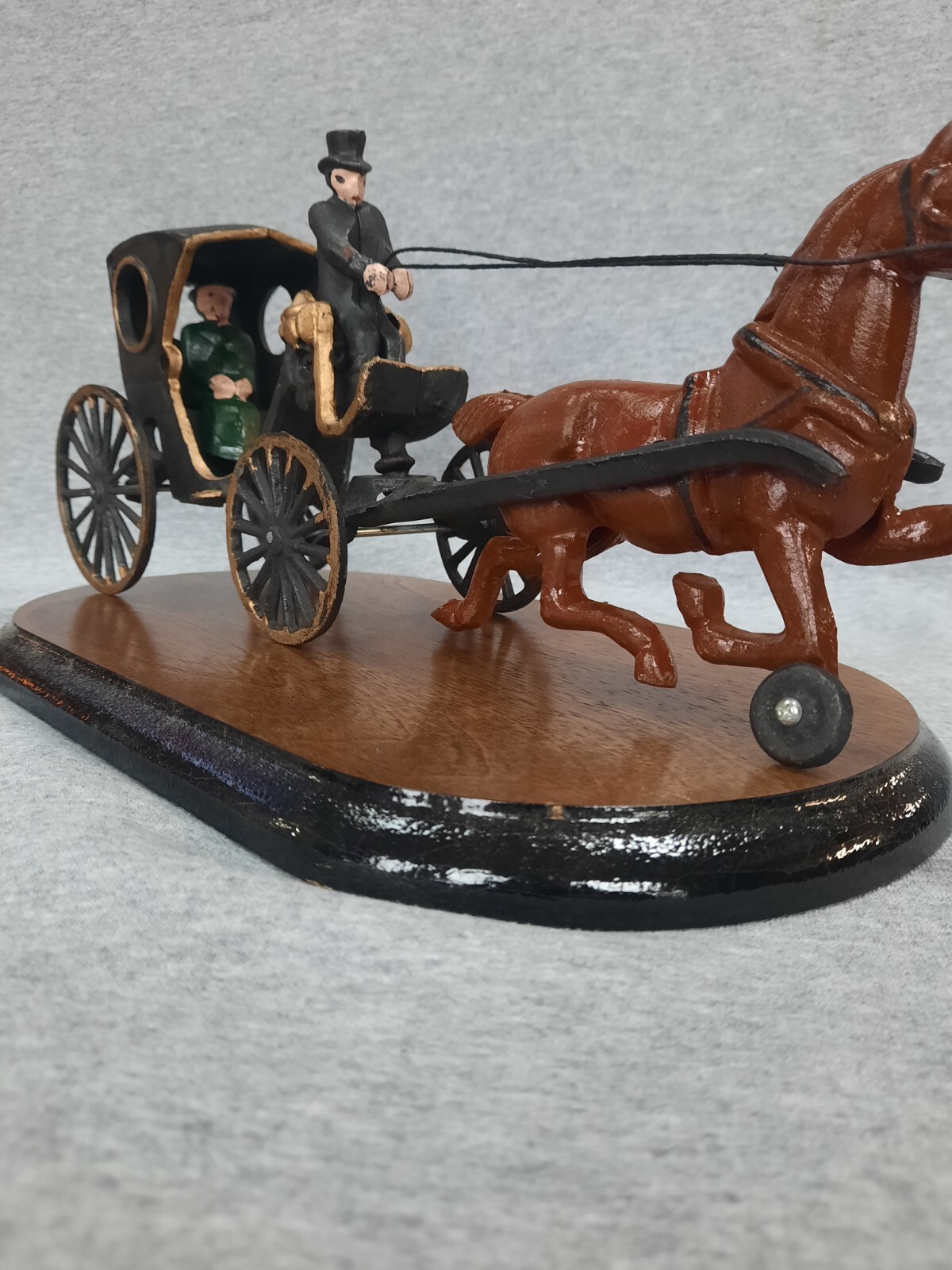 Large Vintage Cast Iron Horse And Buggy eBay