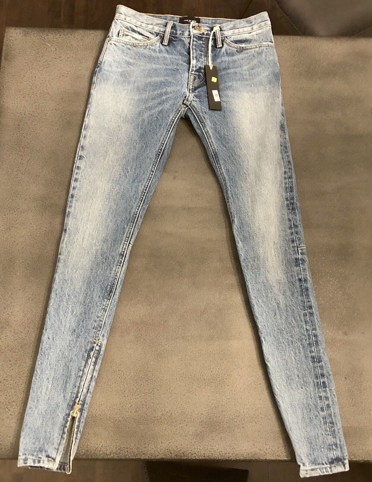 New Tags Authentic Fear Of God FOG Medium Wash Denim Distressed Jeans 29 eBay
