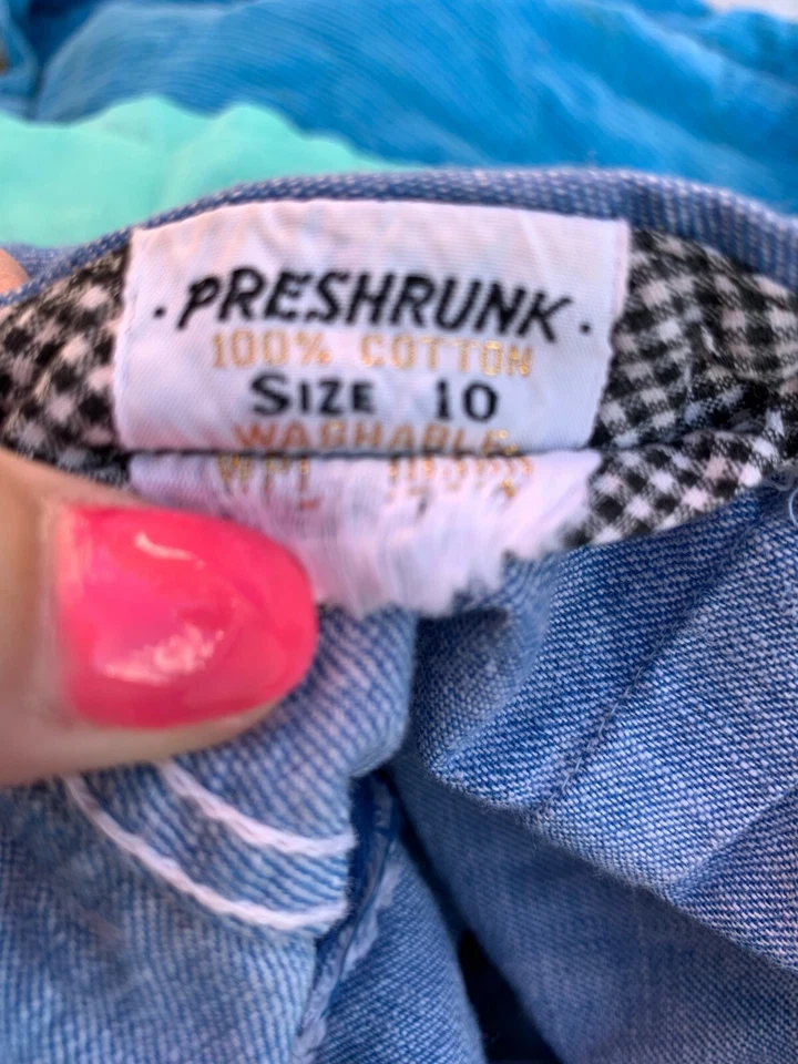 Pantalones Cortos Mujer Años 40 50 Pedal Pushers XS Algodón Denim Cremallera Trasera Cintura Alta Foto 4 de 4