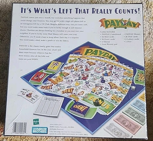 Brand New & Sealed PAYDAY Family Board Game Hasbro Parker Brothers Ca. 2000 - Picture 2 of 4