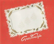 VINTAGE PHOTO CHRISTMAS HOLLY BERRY FESTIVE GREETING CARD EMBOSSED UNUSED