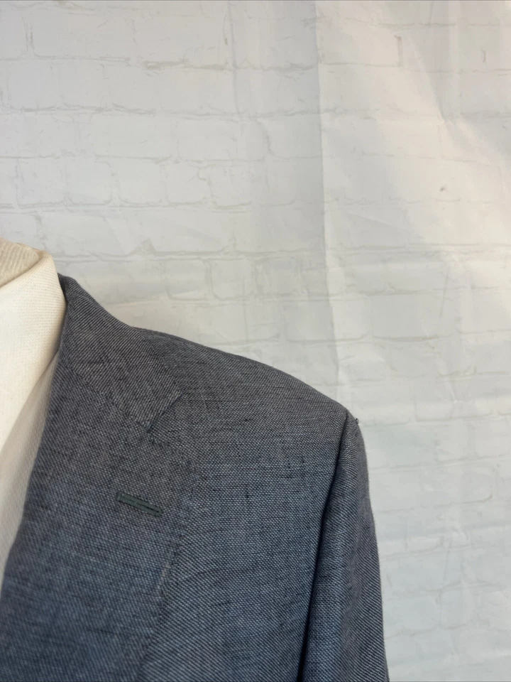 Etro Men's Gray Blue Striped Linen Blazer 40R $2,495 - Image 2 of 4