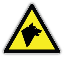 Beware Of Dog Warning Sign Car Bumper Sticker Decal - ''SIZES''