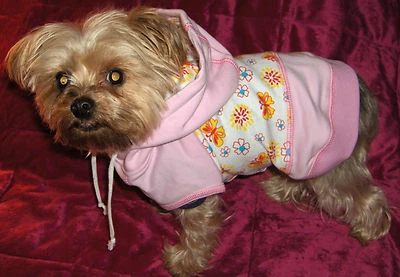 ROCK 'N' POOCHES DOG APPAREL Dog Cat Apparel Clothes Pink Flowers Hoodie Shirt Choice of XS or Small