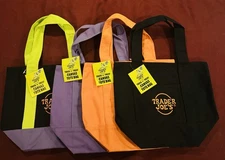 New Set Of 4 Trader Joe's Mini Halloween Canvas Tote Bag