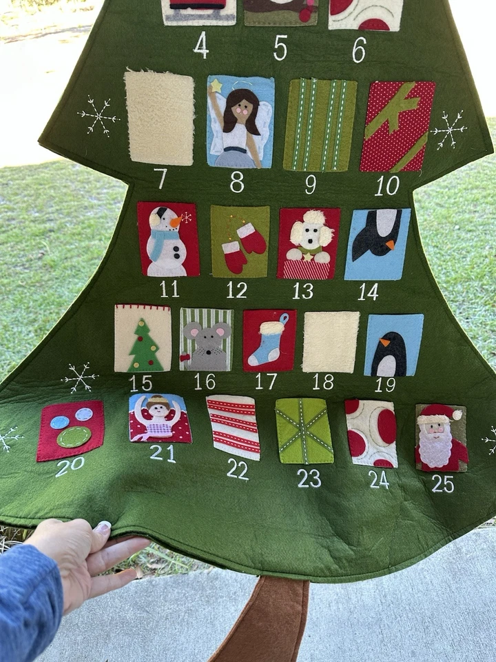 Pottery Barn Kids большой висячий обратный отсчет рождественская елка адвент календарь 60 «x 39» - Изображение 3 из 4