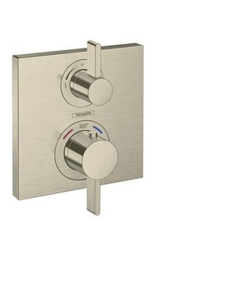 hansgrohe Ecostat Square Modern Thermostatic Shower Valve Trim with Temperature