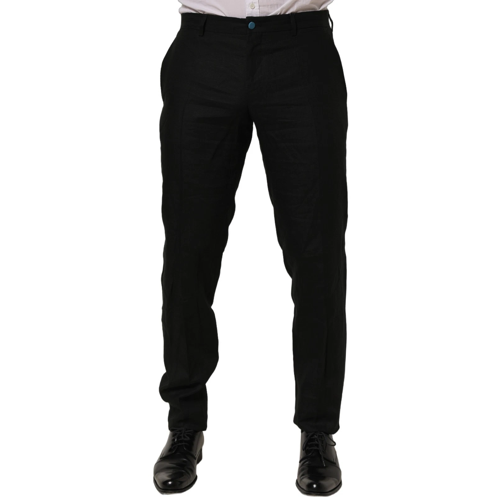 DOLCE & GABBANA Pants Black Linen Skinny Leg Dress Trouser IT48/W34/M 2220usd