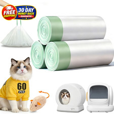 60 Count Self-Cleaning Cat Litter Box Liners Bags 60 Pack of 1 , White