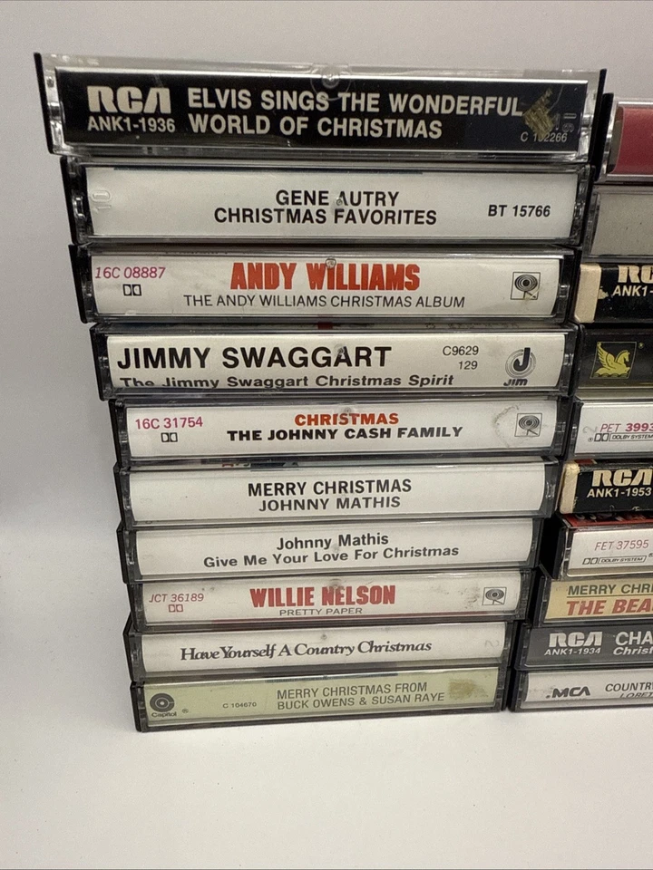 Lot Of 30 Vintage Cassette Tapes Elvis,John Denver,Beach Boys,Johnny Cash & More Foto 2 de 4