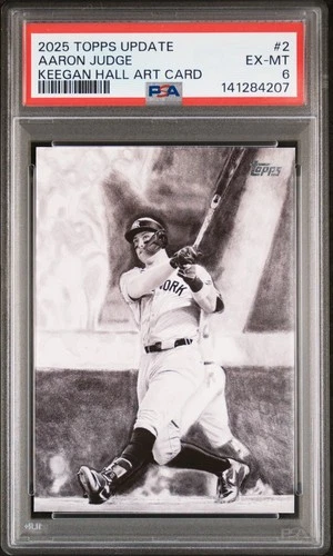 2025 TOPPS UPDATE KEEGAN HALL ART CARDS #2 AARON JUDGE PSA 6