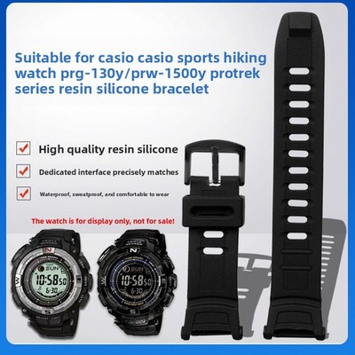 For Casio PRG-130Y PRW-1500Y 3132 3135 Rubber Silicone Watch Straps Mens Band
