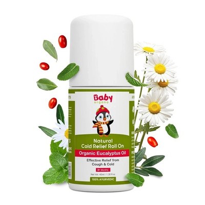 BabyOrgano Natural Cold & Cough Relief Roll On Bio Eukalyptus Oil 40ml