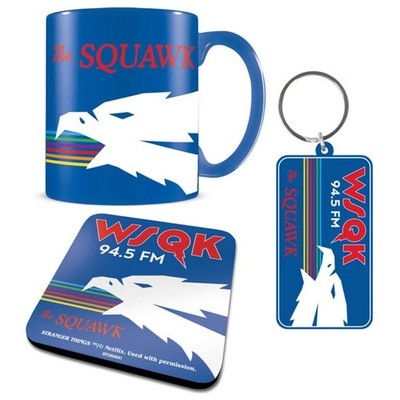 Stranger Things Wsqk Becher & Untersetzer Set,Geburtstag,Xmas Offiziell Produkt
