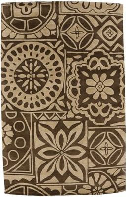 Hand-Tufted Wool Rug Contemporary Pastel Floral Design Modern Carpet 5x8 ft