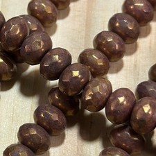 Czech Glass Rondelle Spacer Beads 6x9mm Bronze Fusion tire/donut 28pcs J831