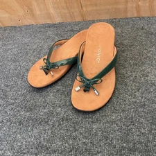 Vionic Green Patent Leather Sandal w Bow Bella Flip Flop Women's Size 7 Thong