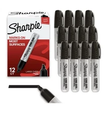 Sharpie 15001 King Size Chisel Tip Permanent Markers - 12 Count