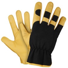 Leather Work Gloves Gardening Thorn Proof Builders Grip Hand Protection Safety
