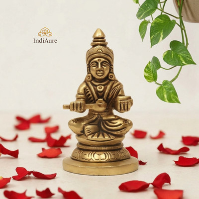 Brass Annapurna Devi Idol 3.3  | Hindu Goddess Murti for Pooja & Temple Decor