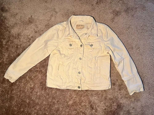 OFF WHITE Giacca donna We The Free By Free People bianco panna denim cotone medio