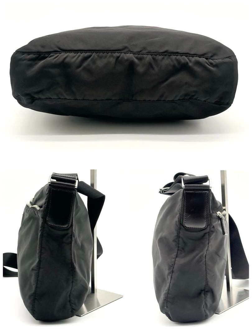 PRADA Triangle Plate Nylon Shoulder Bag Tote Bag Black thumbnail 4