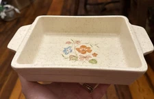 Vintage Treasure Craft Bakeware Dish Floral Wildflower Rectangle Yellow 1970s
