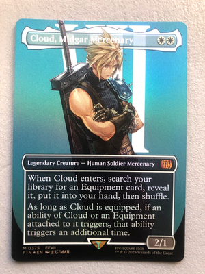 Mtg Magic FFVII Final Fantasy Cloud Midgar Mercenary Borderless