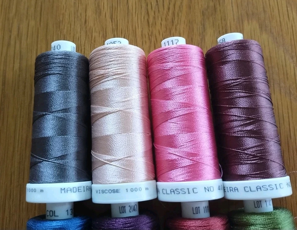 8 Spools Madeira Rayon Embroidery Thread -Classic #40 Cones 1000m Multicolor #B - Image 2 of 3